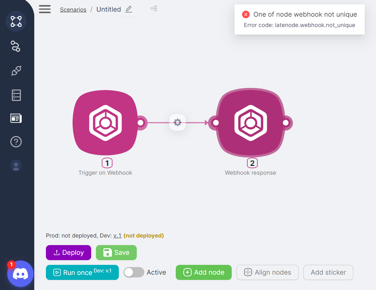 Уведомление о неуникальном URL
